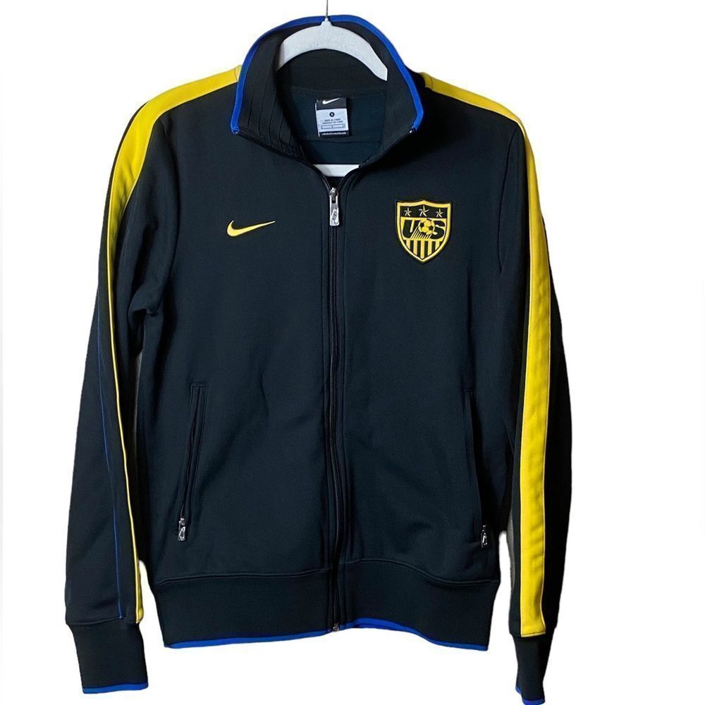 Nike Men’s Sz Sm Black Gold USA Soccer Federation Full Zip Track Jacket